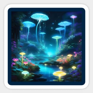 Bioluminescent garden Sticker